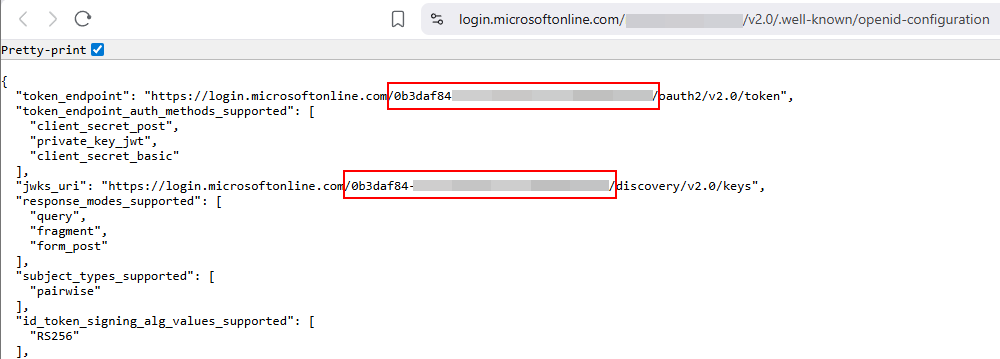 Azure OpenID Configuration